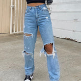 Pantalon en jean déchiré Pantalon en jean amincissant